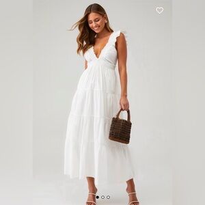 LoveShackFancy Arnene Midi White Maxi Dress NWT